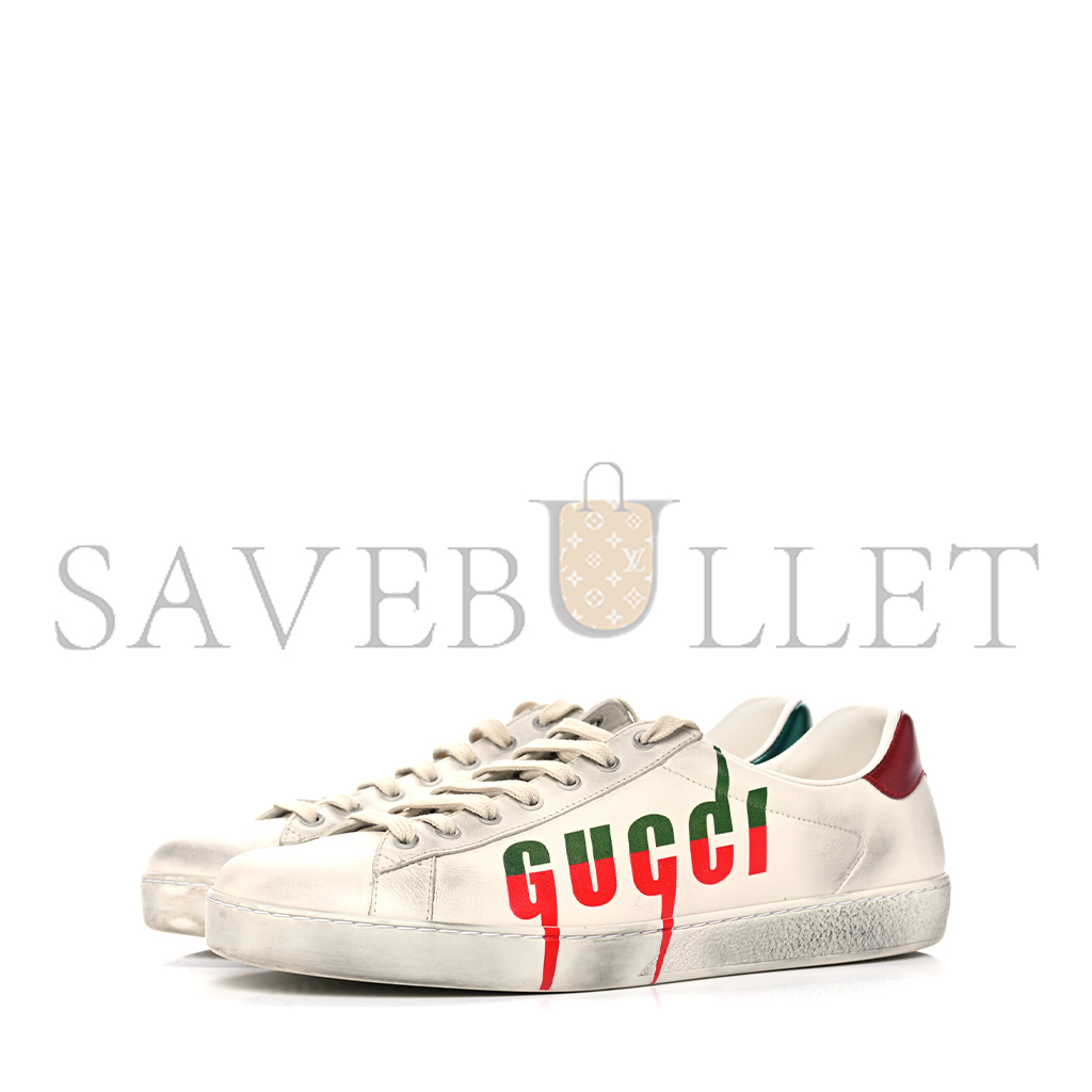 GUCCI DISTRESSED CALFSKIN MENS ACE BLADE SNEAKERS 11 923484